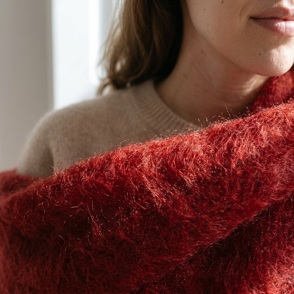 Echarpe Mohair Rojo Cereza