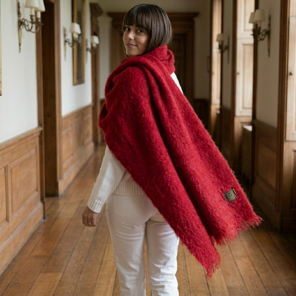 Echarpe Mohair Rojo Cereza