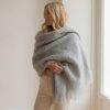 Echarpe Mohair gris perla