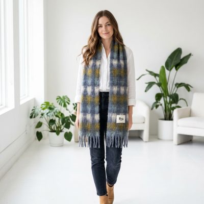 Foulard Ezcaray mía blanco, amarillo y azul