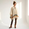 Poncho Lana Virgen 100% Arcoíris blanco