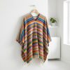 Poncho Lana Virgen 100% Arcoíris colorines