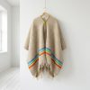 Poncho Lana Virgen 100% Arcoíris gris