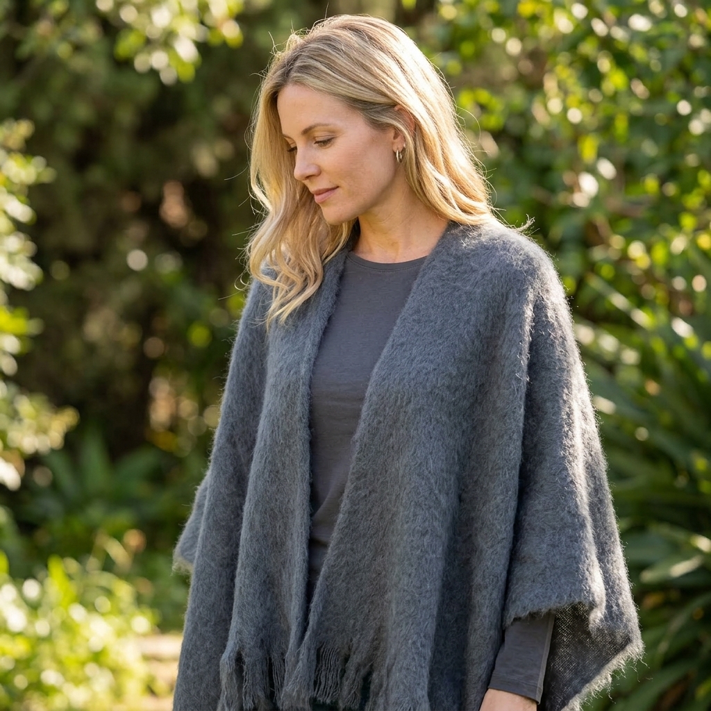 Poncho Mohair Ezcaray Gris - Imagen 13