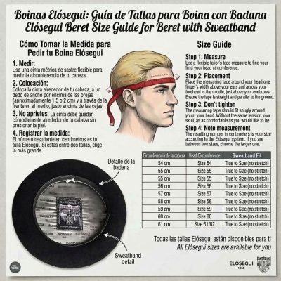 Boina Elósegui Modelo 1858 con Badana