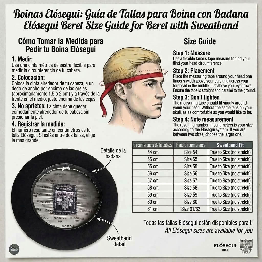 Boina Elósegui Modelo 1858 con Badana
