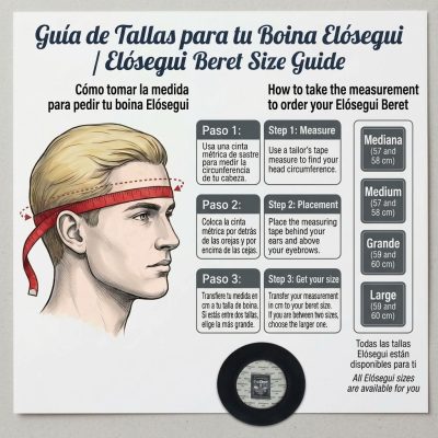 Guia tallas Boina Elósegui modelo 1858 sin badana
