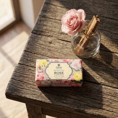 Jabón de Tocador Pardo Vintage – Rose & Sandalwood (260 g) - Imagen 4