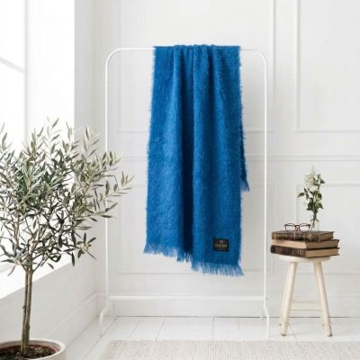 Manta Ezcaray de Mohair Azul Cobalto - Imagen 4