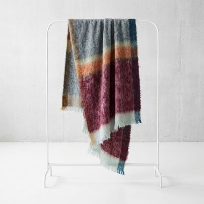 Manta Mohair Ezcaray Cuadros Burdeos