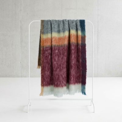 Manta Mohair Ezcaray Cuadros Burdeos