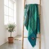 Manta de mohair Ezcaray cuadros verde y azul
