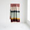 Manta Mohair Rayas Grana y Celeste